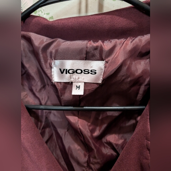 Vigoss Burgundy Faux Suede Moto Jacket - Picture 4 of 8